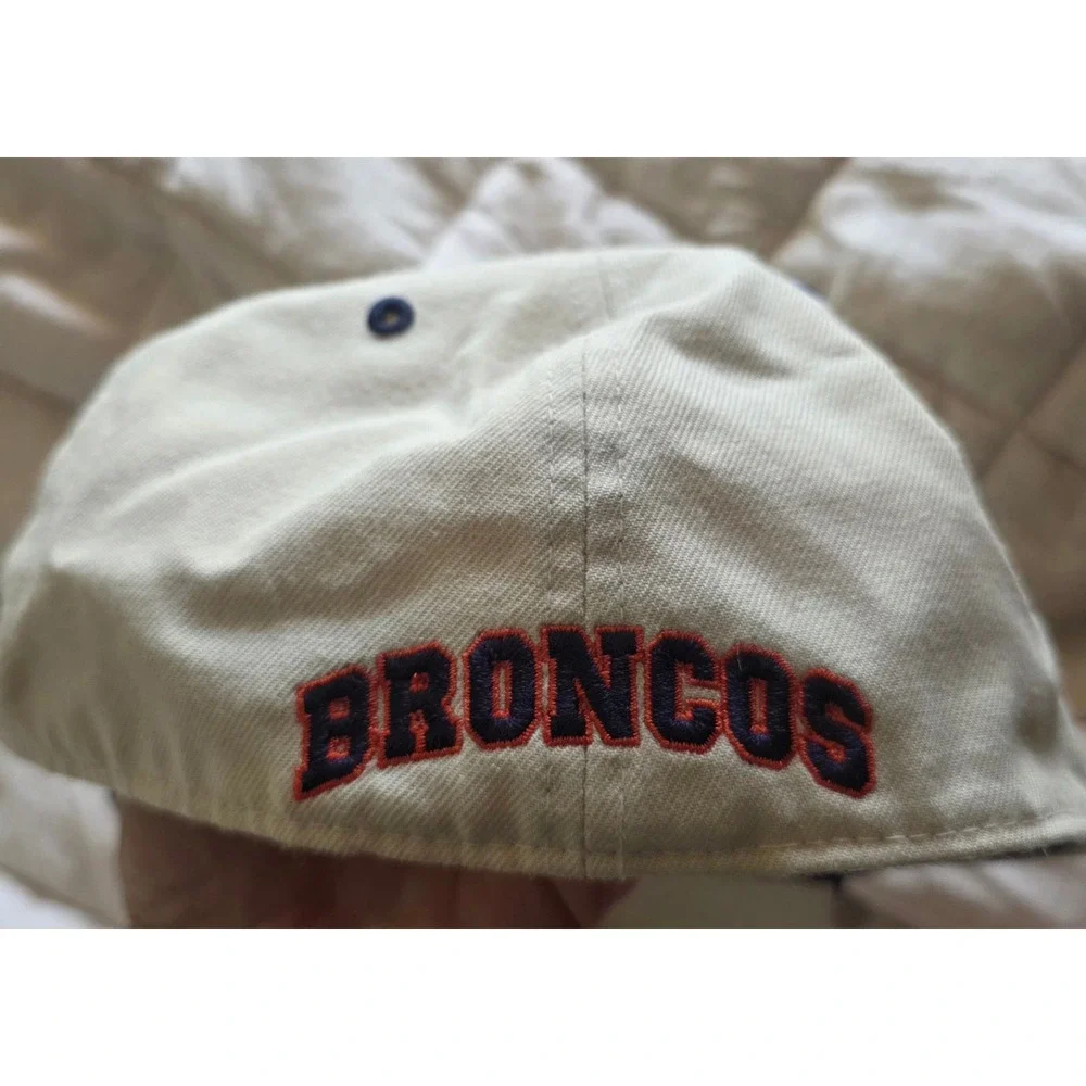 Twins Enterprise Denver Broncos Hat Mens 7 3/8 Cream Good Vintage NFL Cap